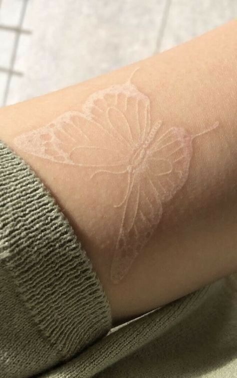 Soft White Butterfly Wrist Tattoo Tattoo Design