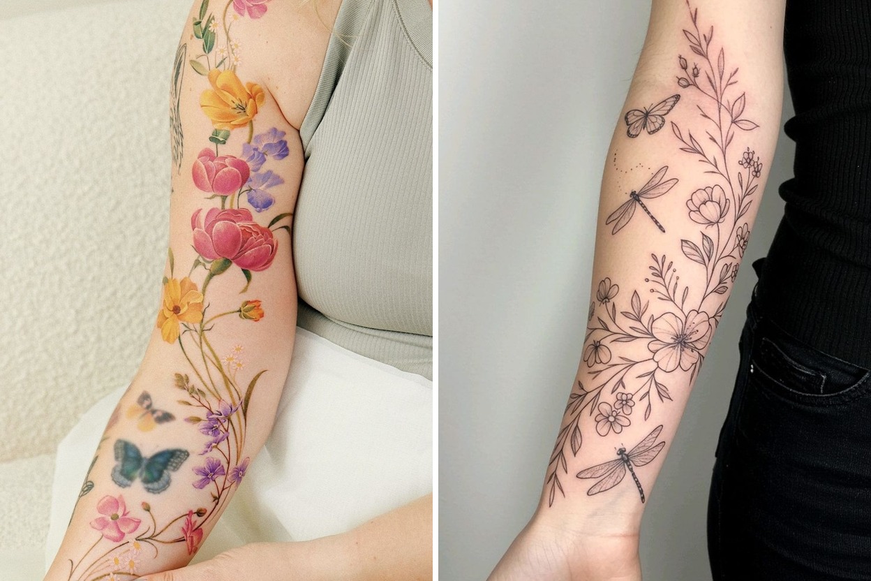 25+ Delicate Wildflower Tattoo Ideas To Bloom with Style Featured Lookbook Collage