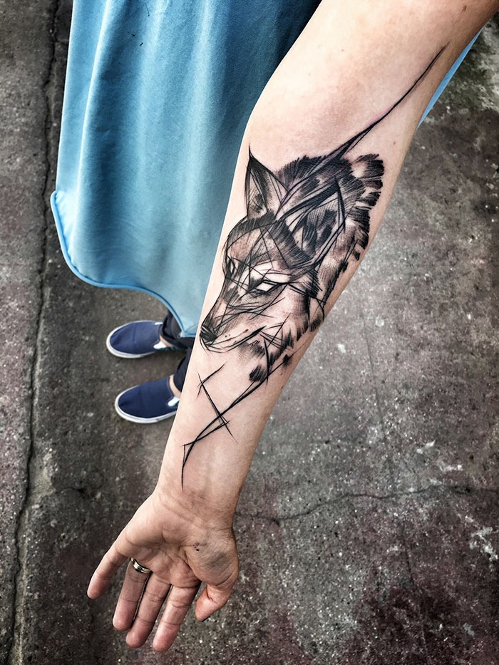 Wolf Spirit Tattoo Bursting with Raw Power Tattoo Design