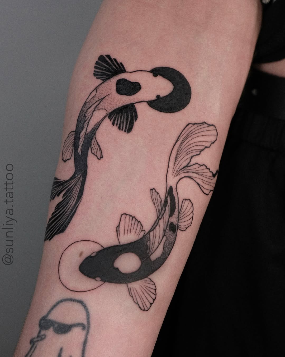 Elegant yin yang koi fish tattoo design Tattoo Design