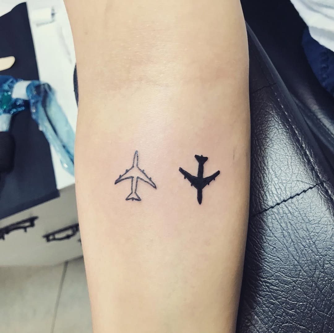 Minimalist Airplane Yin Yang Tattoo Design Tattoo Design