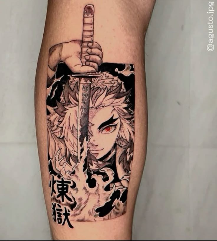 Nezuko Monochrome Tattoo Tattoo Design