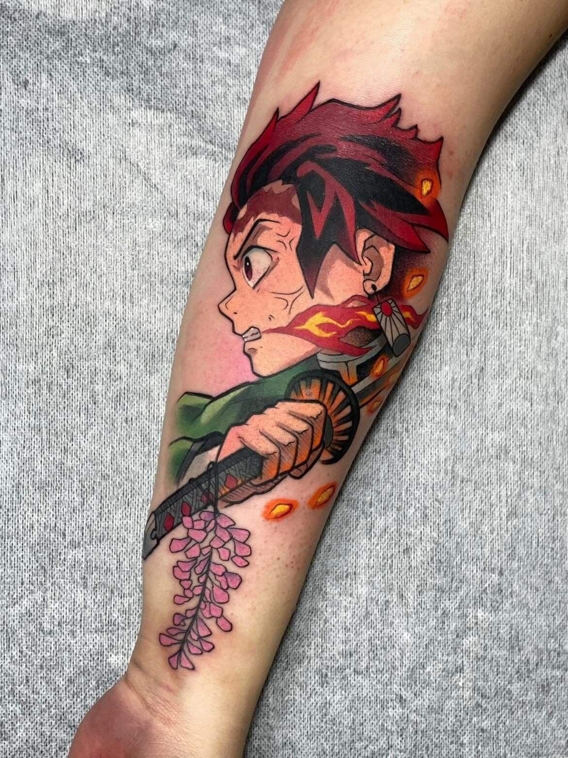 Playful Inosuke Color Tattoo Tattoo Design