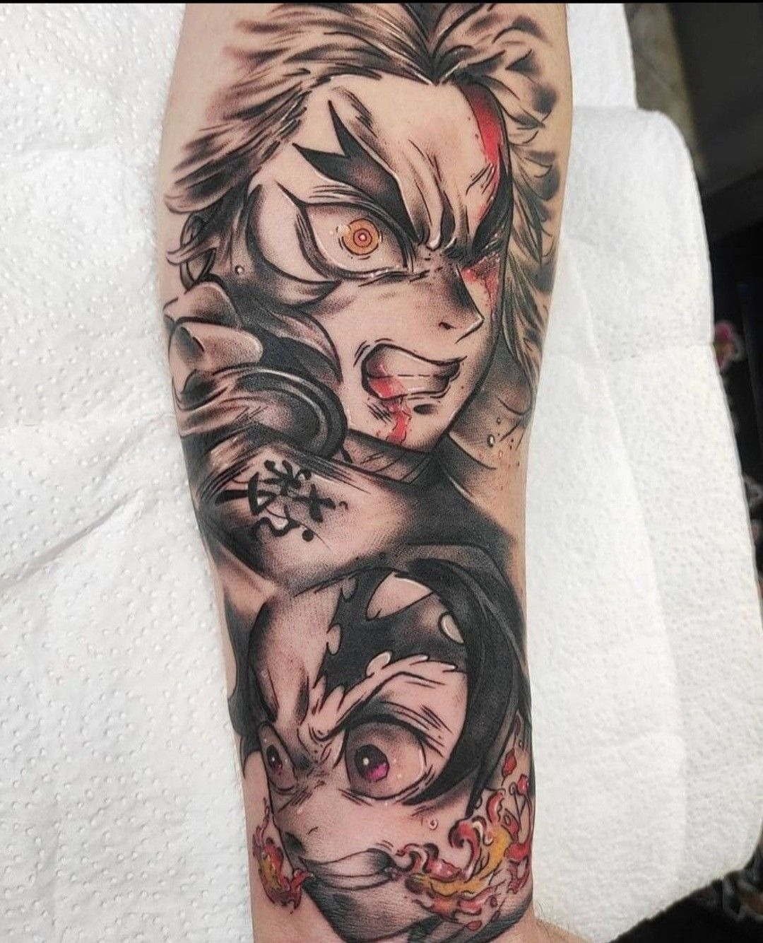 Rengoku and Tanjiro Duo Tattoo Tattoo Design