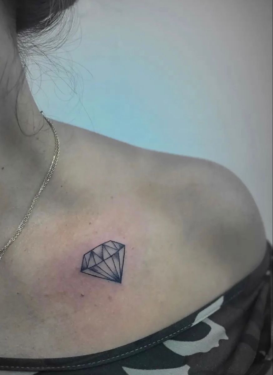 Dainty Collarbone Diamond Tattoo Tattoo Design
