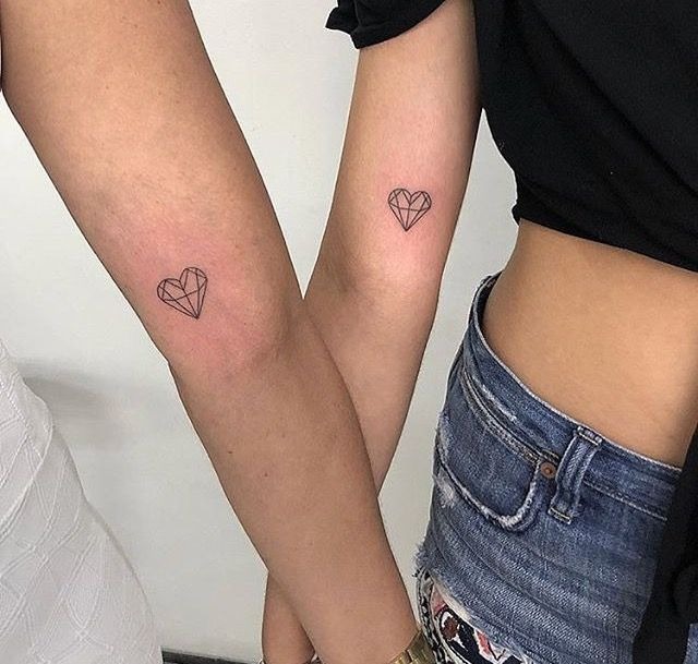 Matching Heart Diamond Tattoos Tattoo Design