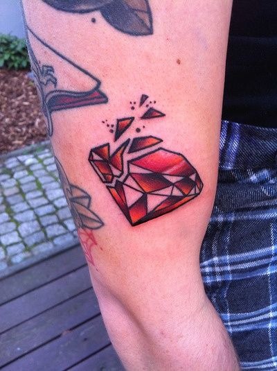 Shattered Ruby Diamond Tattoo Tattoo Design