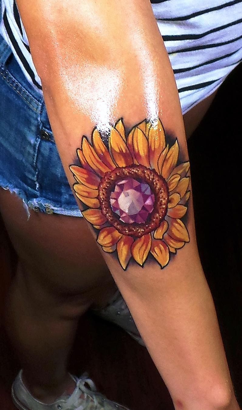 Sunflower Diamond Tattoo Tattoo Design