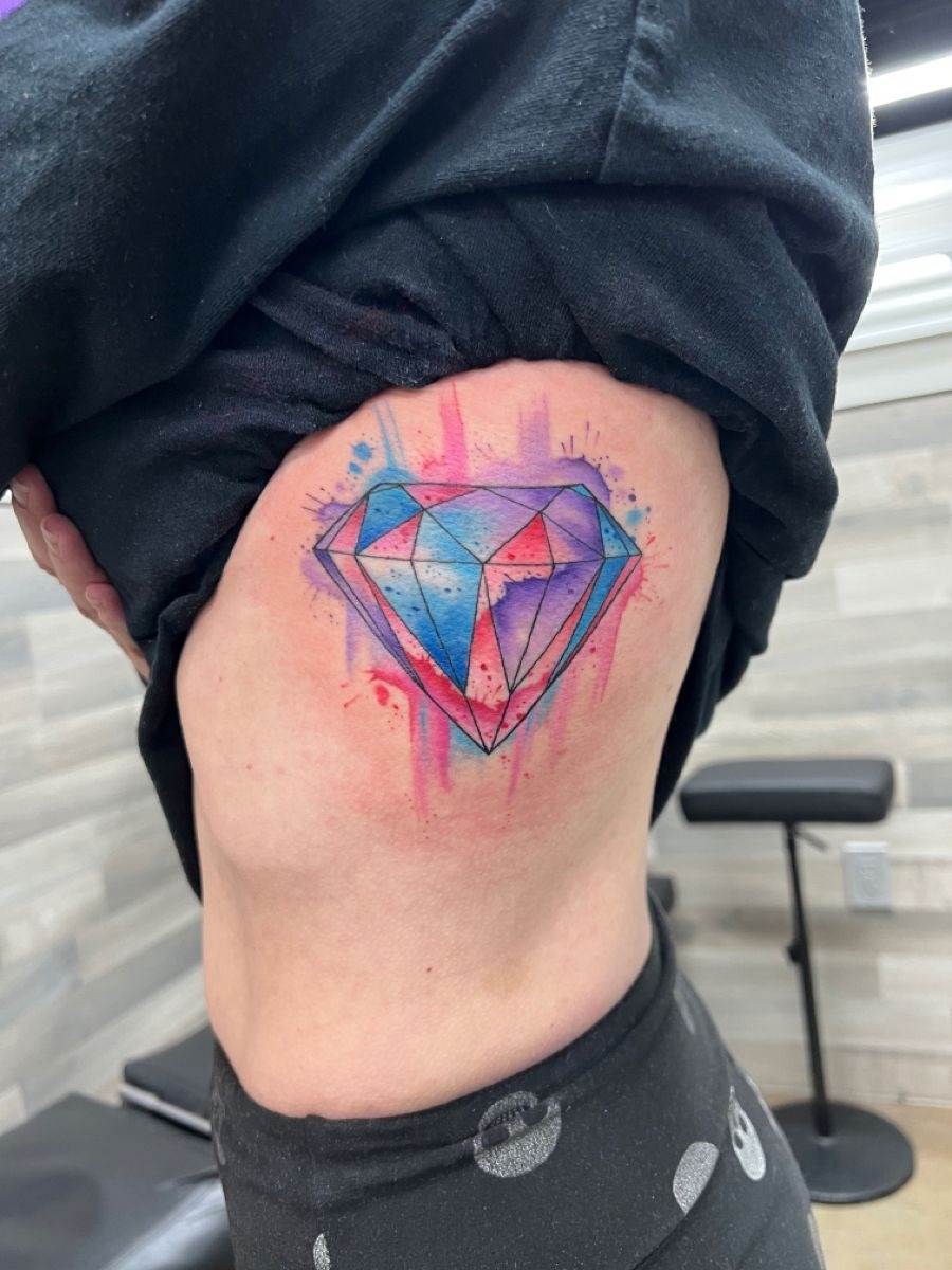 Watercolor Diamond Tattoo Tattoo Design