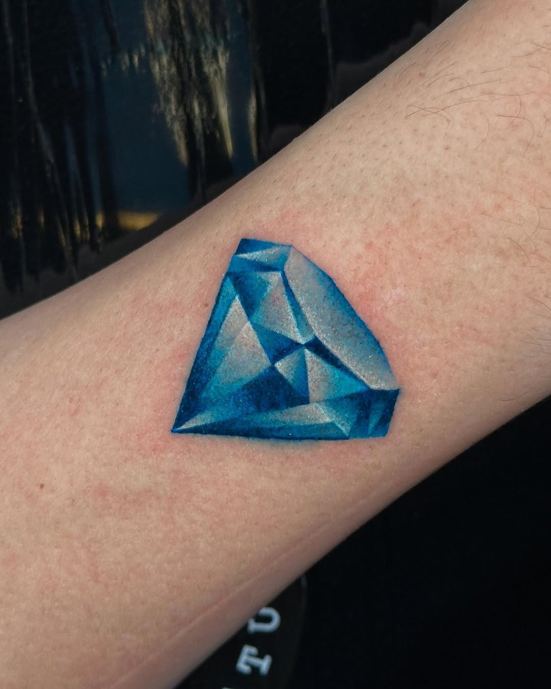 A Stunning Realistic Blue Diamond Tattoo Tattoo Design