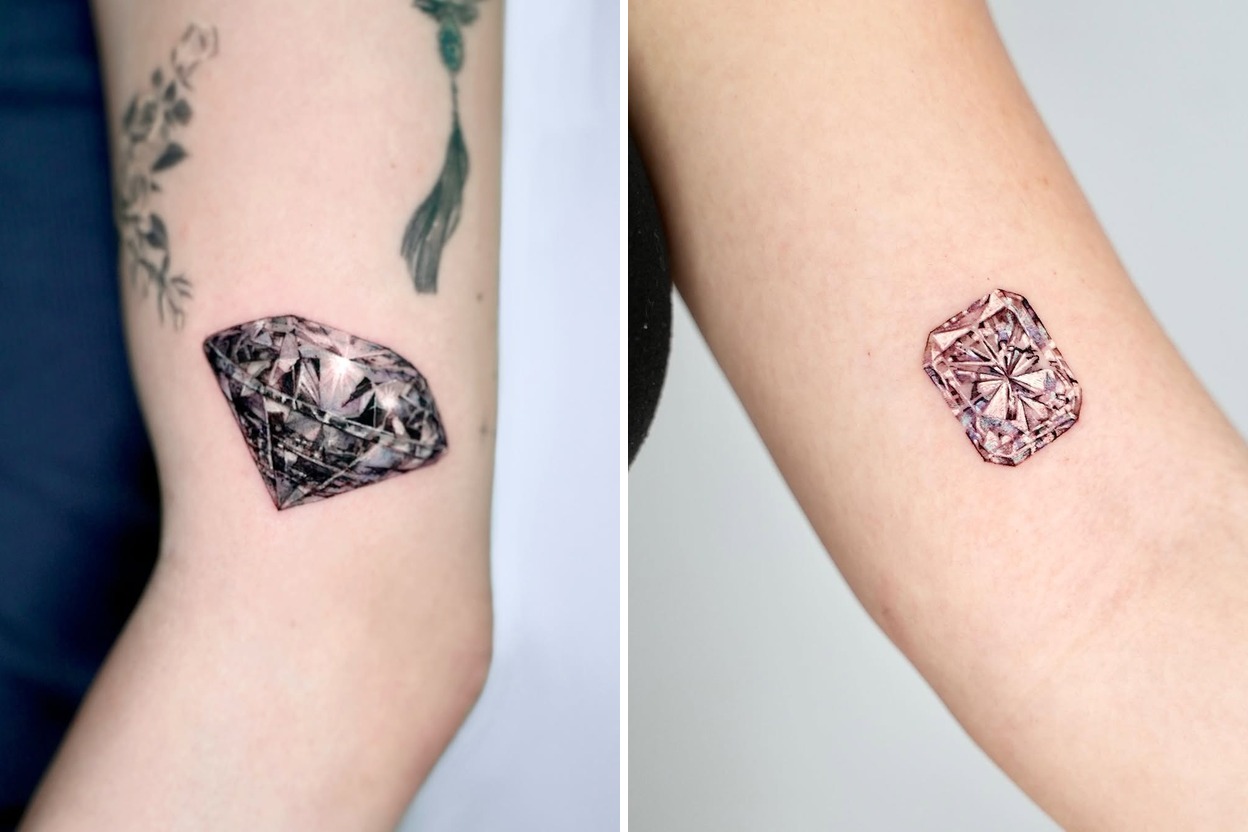 47+ Diamonds Tattoo Ideas & Inspiration Featured Lookbook Collage
