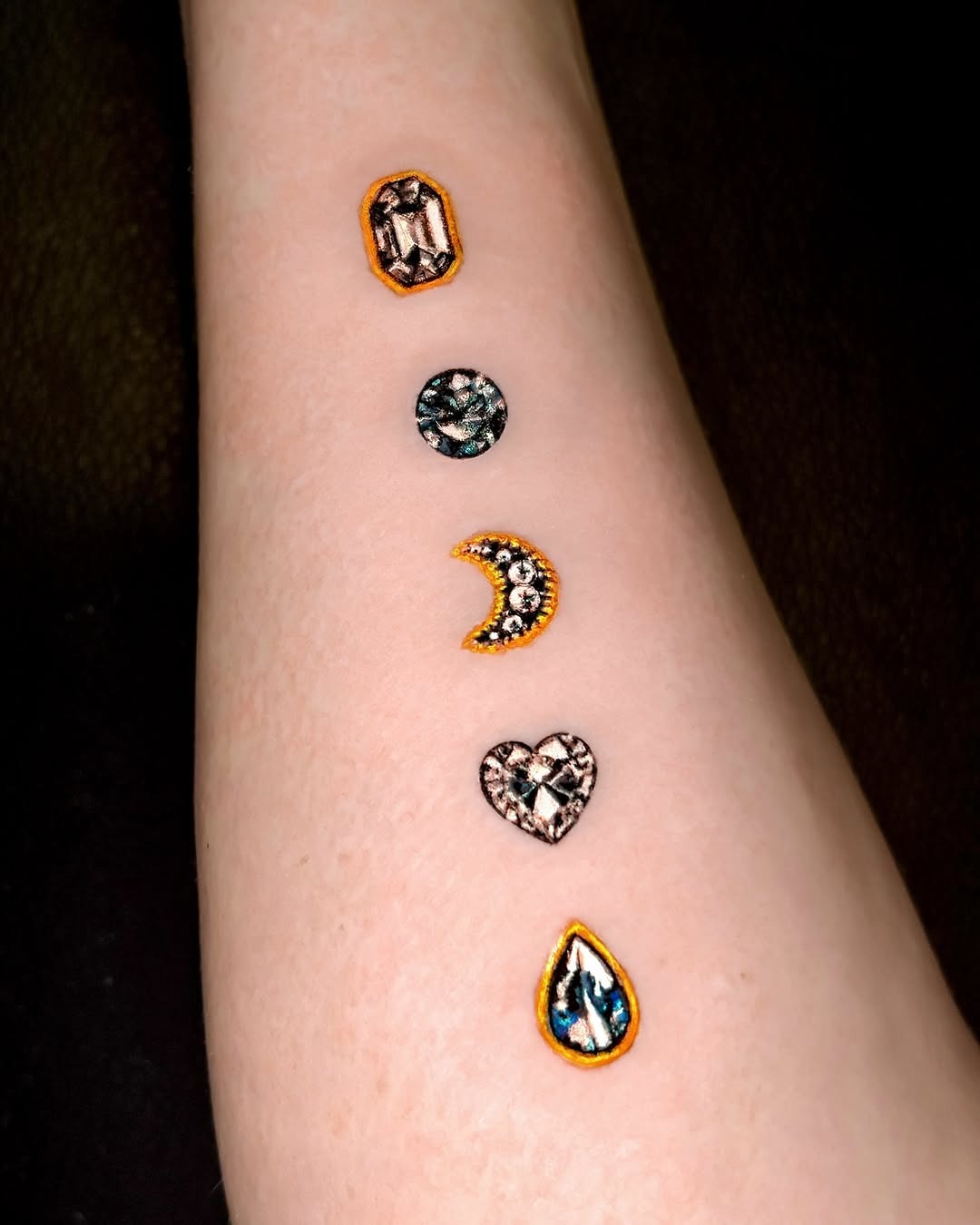 Glistening diamond tattoo designs on display Tattoo Design