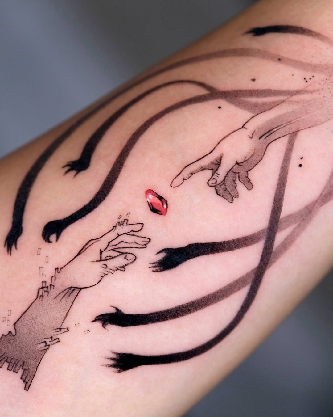 Intricate diamond tattoo capturing a surreal moment Tattoo Design