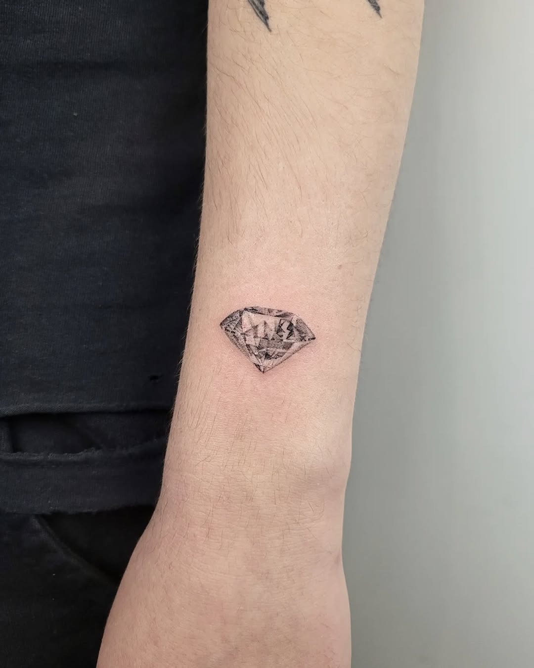 Minimalist Diamond Tattoo on Forearm Tattoo Design