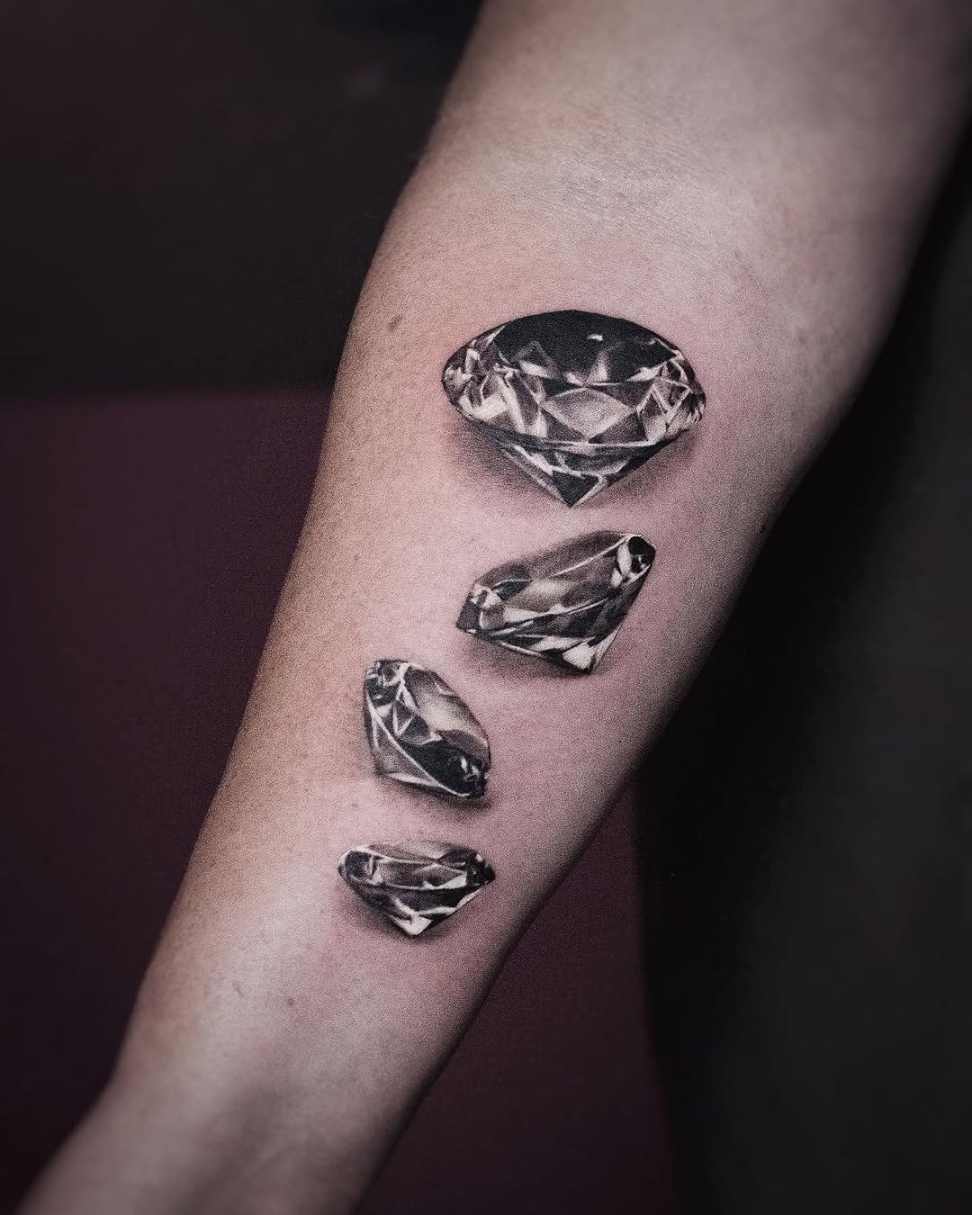 Realistic diamond tattoo design on the forearm Tattoo Design