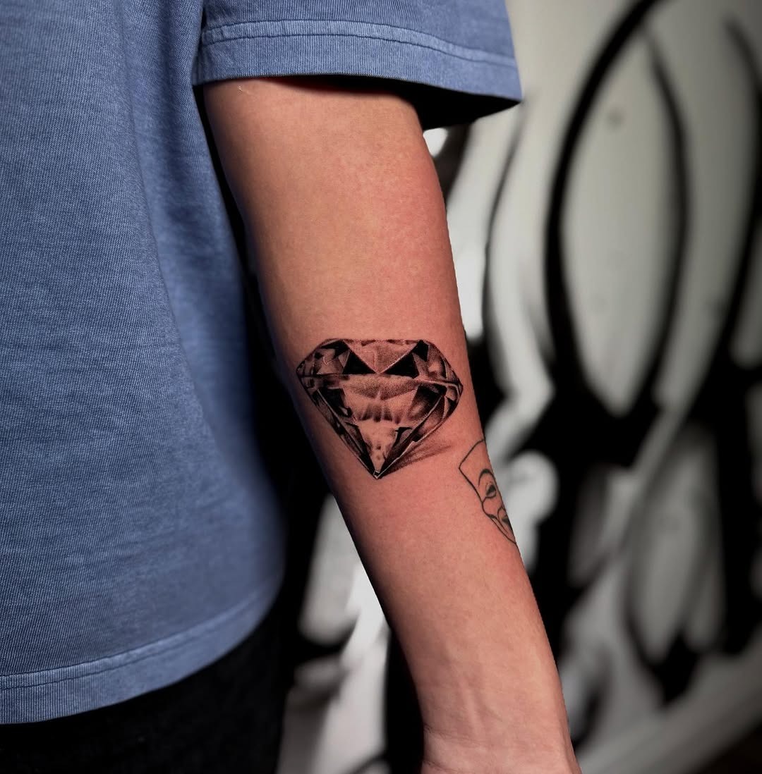 Stylish diamond tattoo on the forearm Tattoo Design