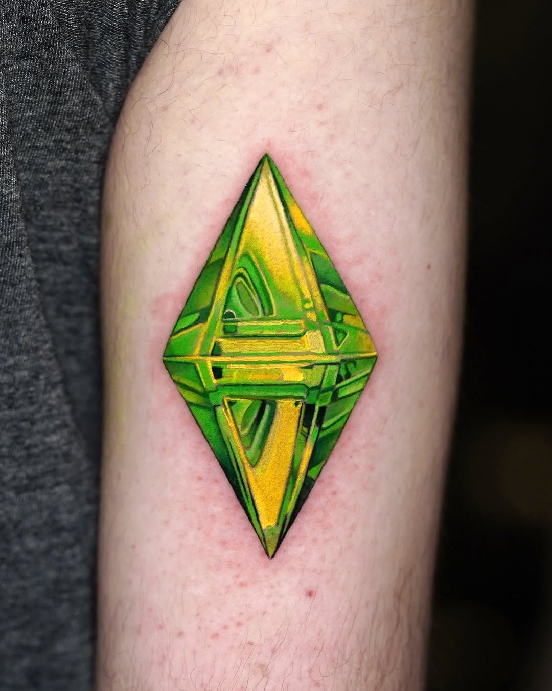 Vibrant diamond tattoo with a unique twist Tattoo Design
