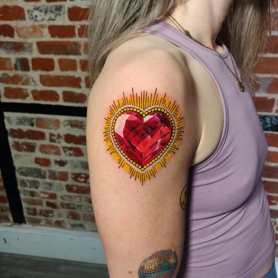 Vibrant Heart Diamond Tattoo Design Tattoo Design