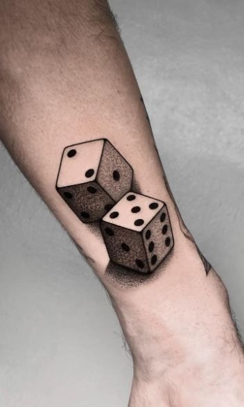 Angel and Devil Dice Tattoo Tattoo Design