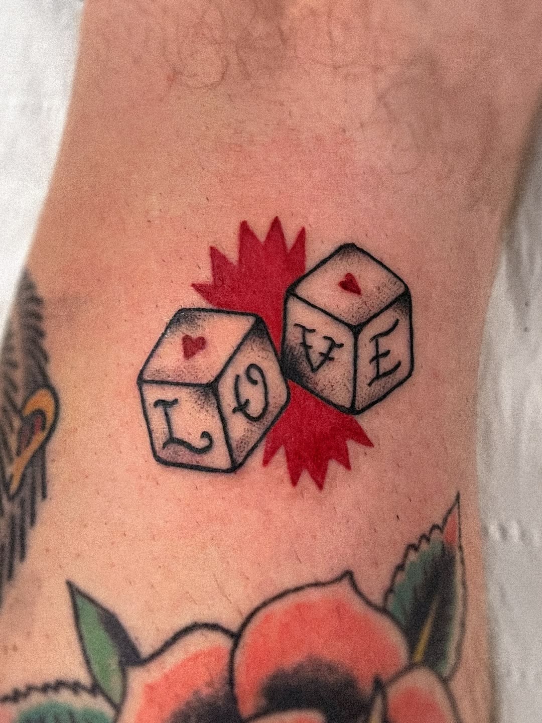 Heart-Pip Dice Tattoo Tattoo Design