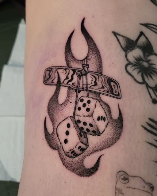 Hot Pink Lucky Dice Tattoo Tattoo Design