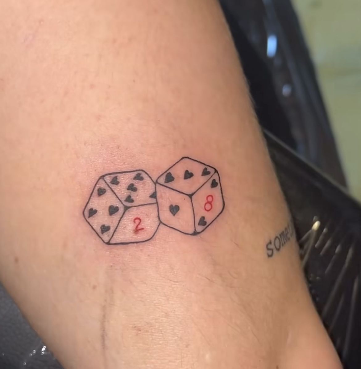 Realistic Black and Gray Dice Tattoo Design