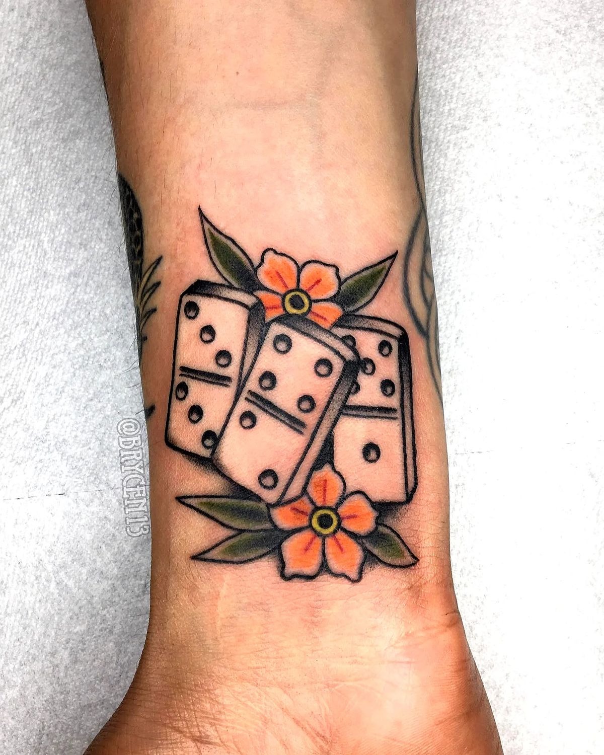 Tattoo Machine and Dice Design Tattoo Design