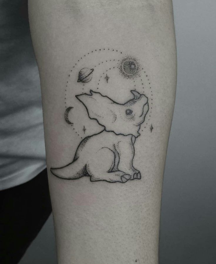 Celestial Baby Triceratops Tattoo Tattoo Design