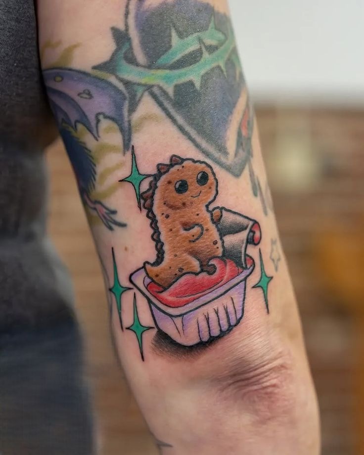 Playful Dino Sushi Tattoo Tattoo Design