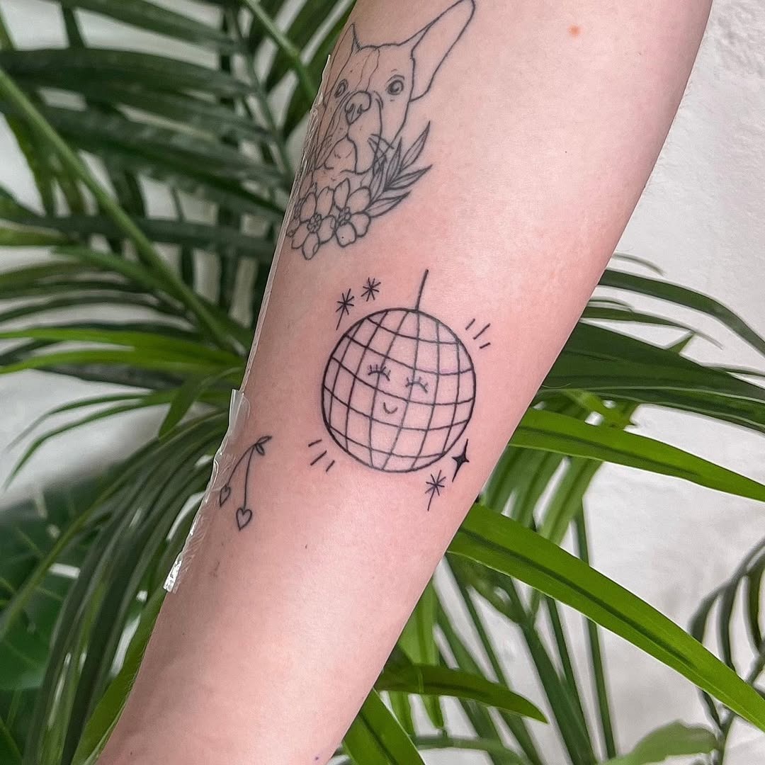 Charming Minimalist Disco Ball Tattoo Design Tattoo Design