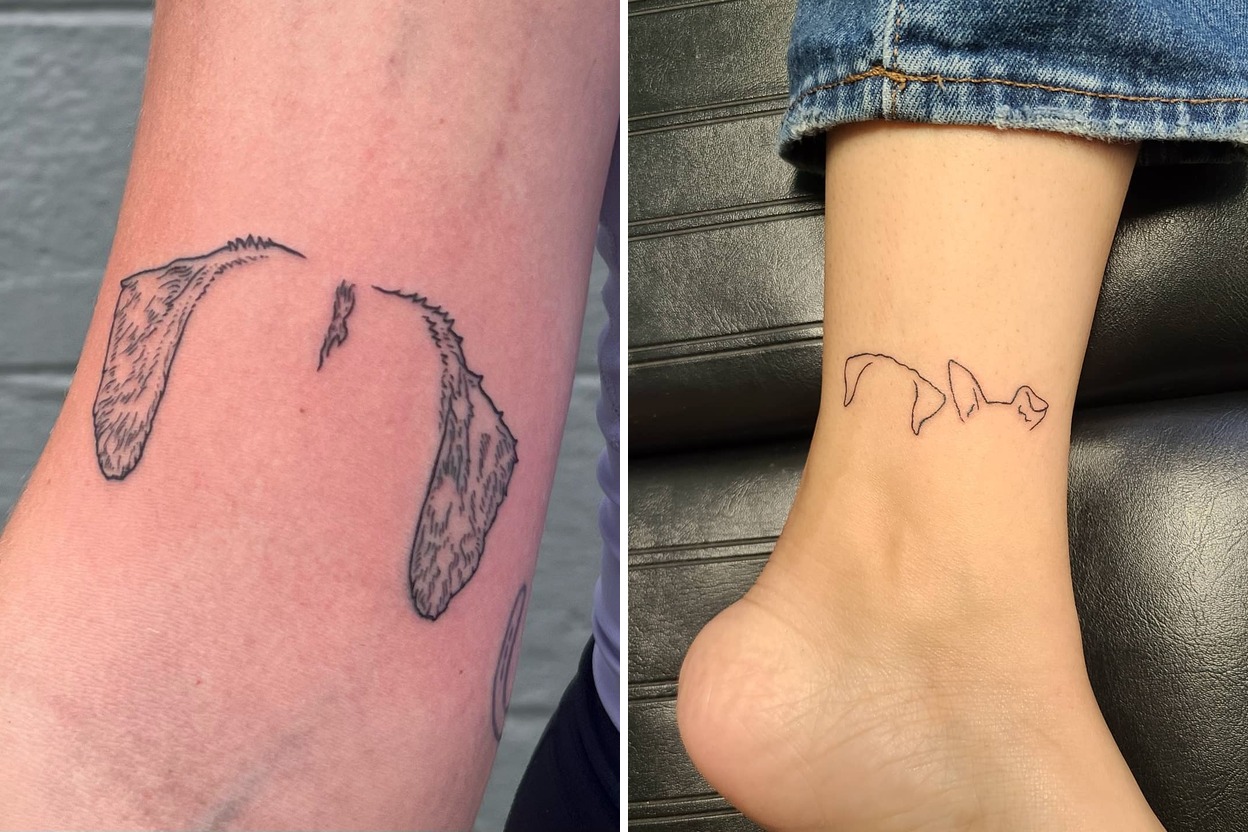 19+ Dog Ear Tattoo Ideas For Unique Personal Expression Featured Lookbook Collage