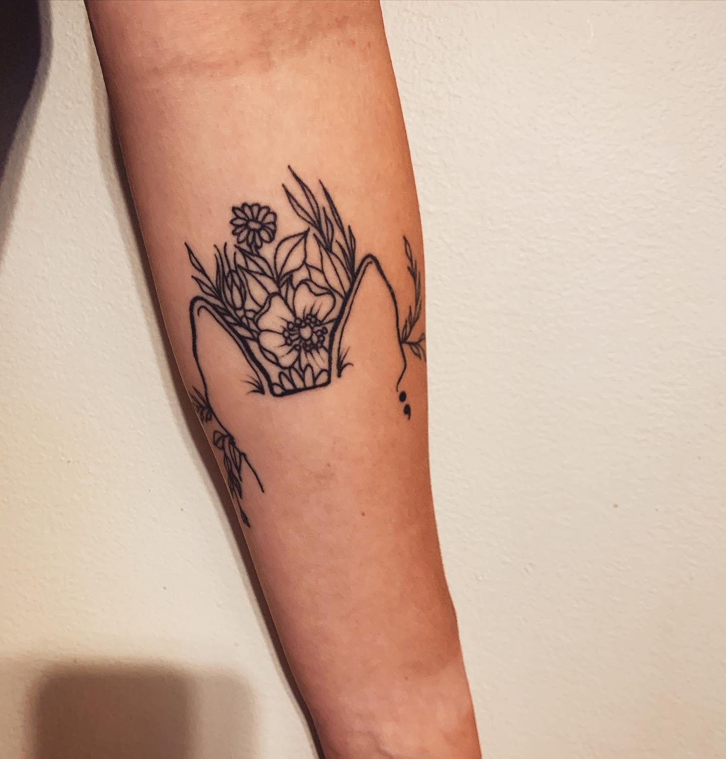 Floral Dog Ear Tattoo Tattoo Design