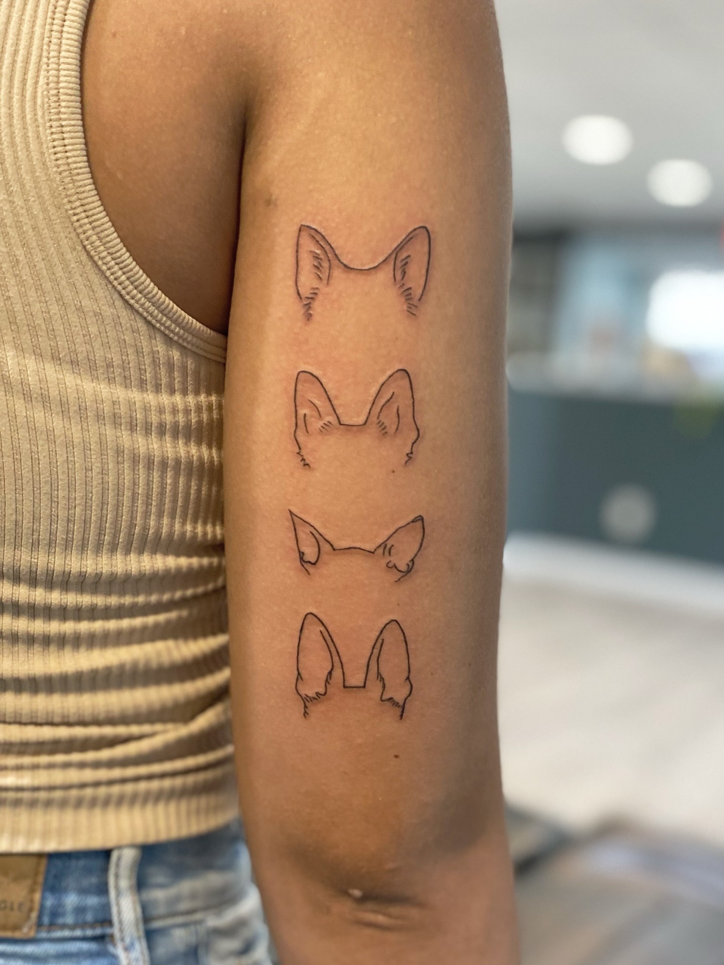 Four Dog Ear Tribute Tattoo Tattoo Design