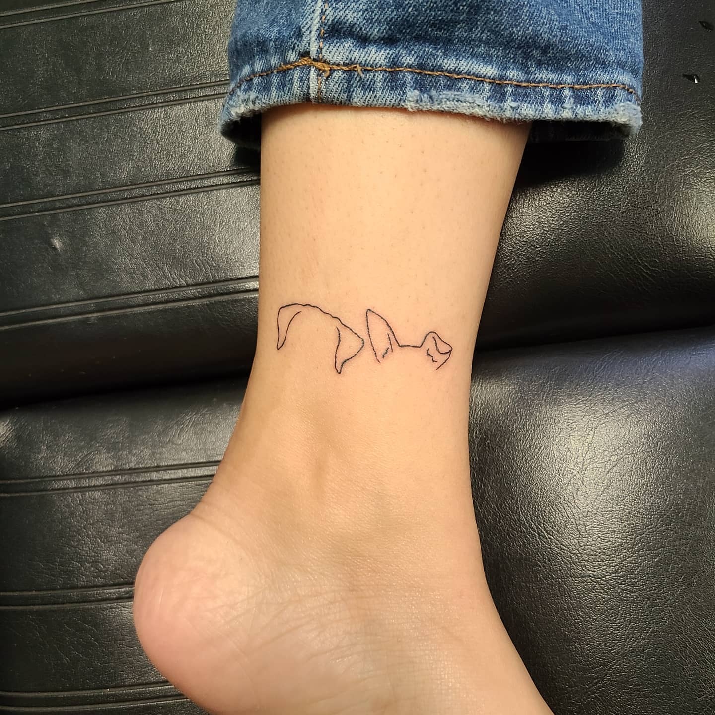Minimal Dog Ear Outline Tattoo Tattoo Design