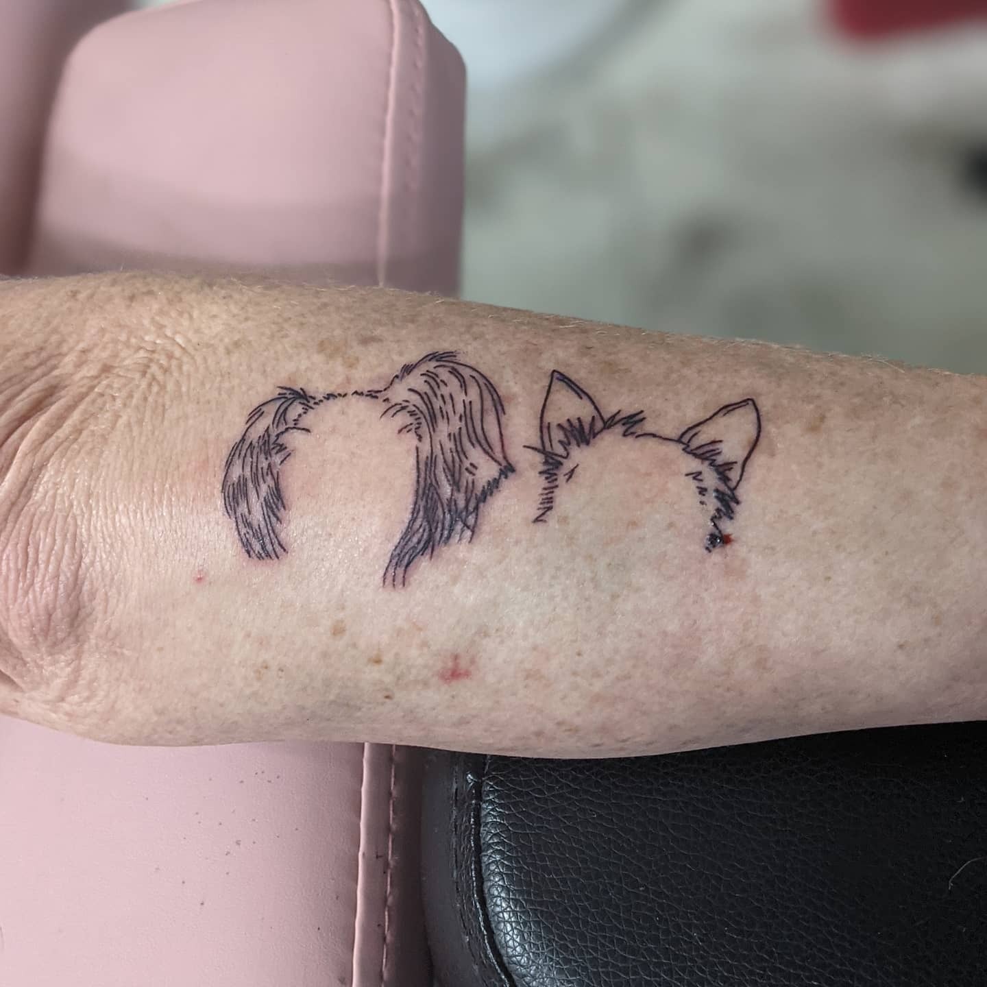 Two Dog Ear Portrait Tattoo Tattoo Design