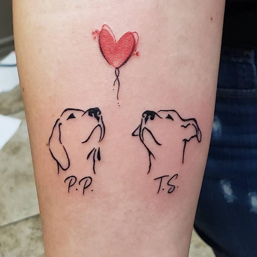Angelic Dog Portrait with Floral Surroundings Tattoo Tattoo Design