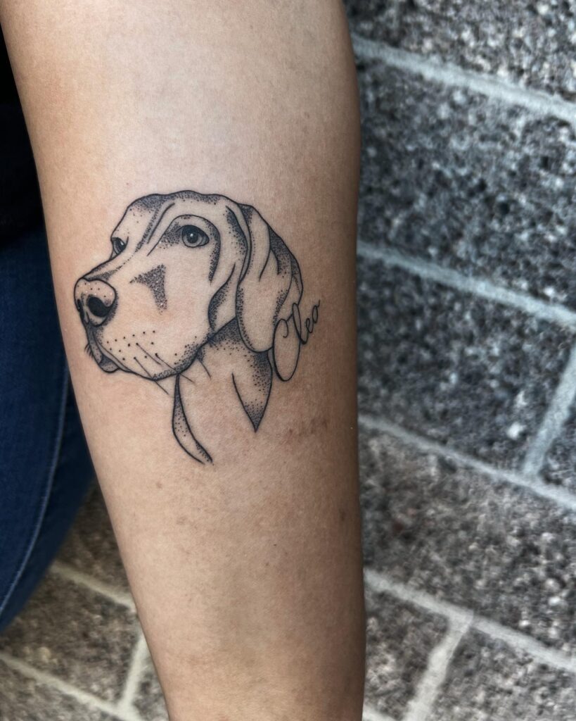Heart and Paw Print Trail Tattoo Tattoo Design