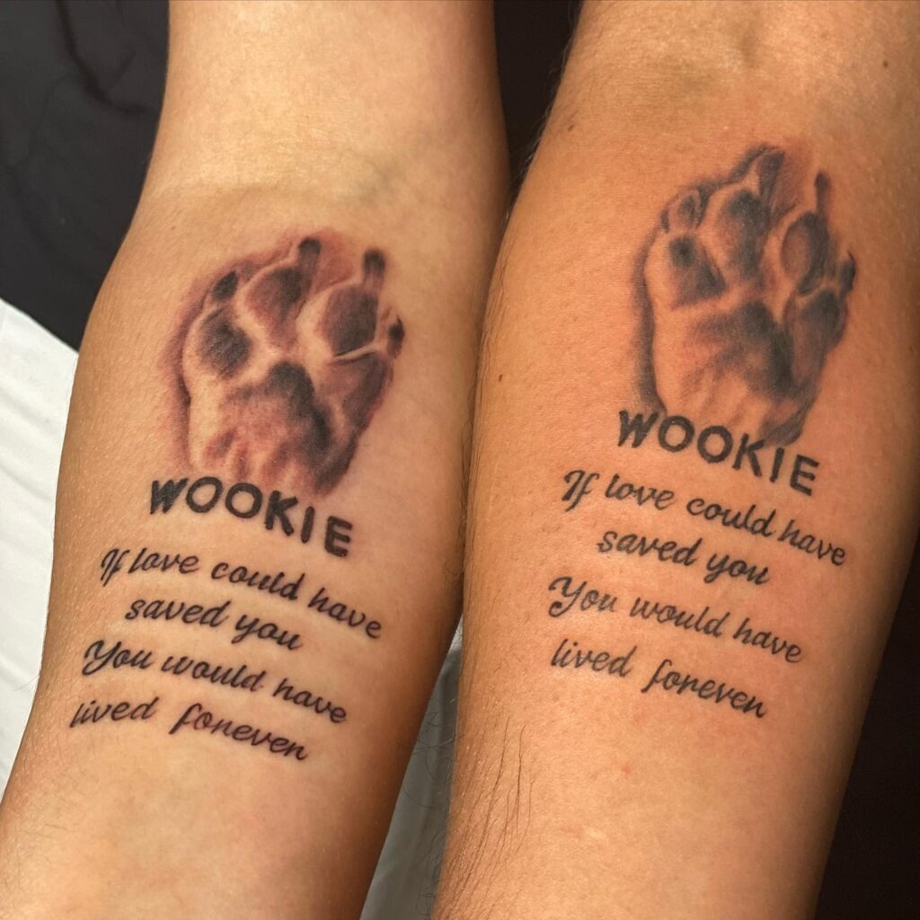 Heartfelt Pet Collar Memorial Tattoo Tattoo Design