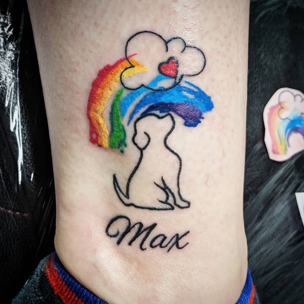 Infinity Paw Print with Name and Heart Tattoo Tattoo Design