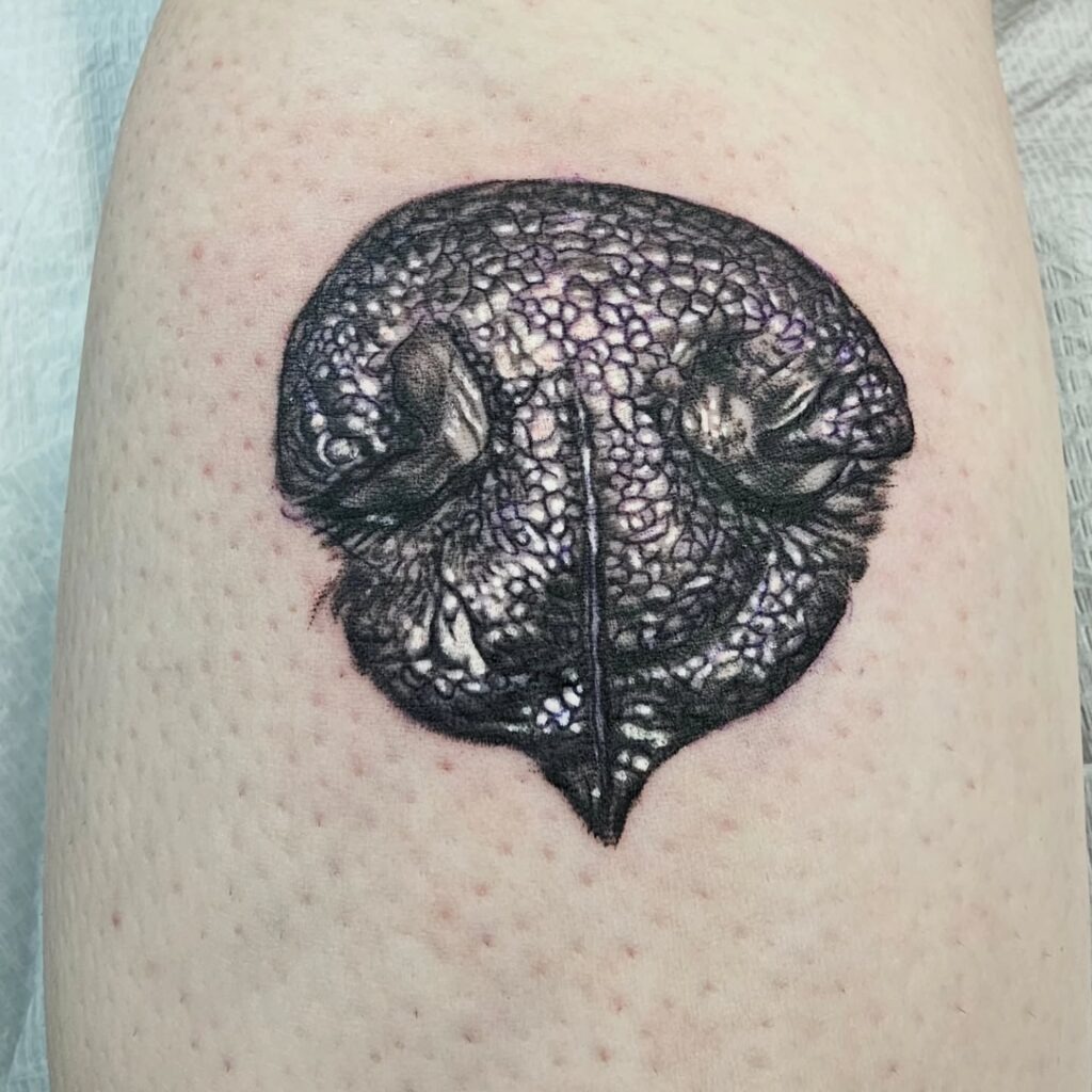 Loyal Dog Portrait with Heartfelt Banner Tattoo Tattoo Design