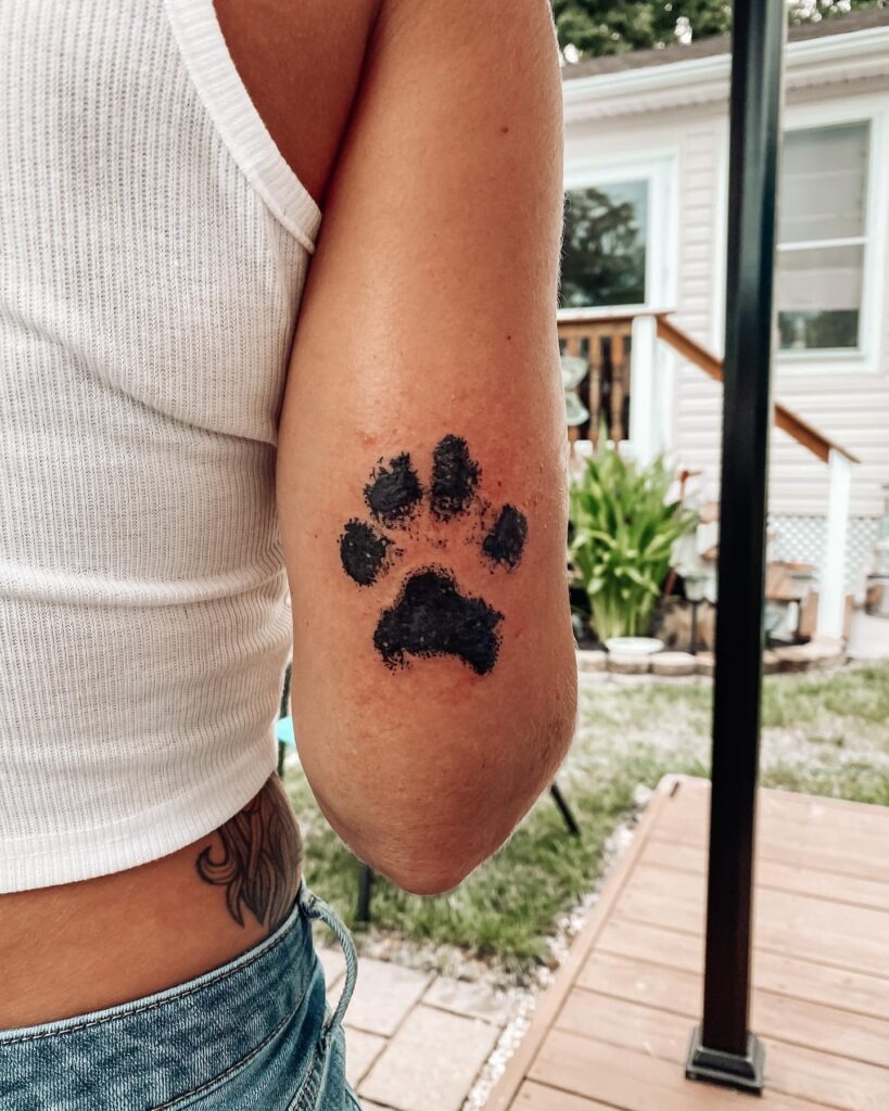 Man and Dog Beach Memory Tattoo Tattoo Design