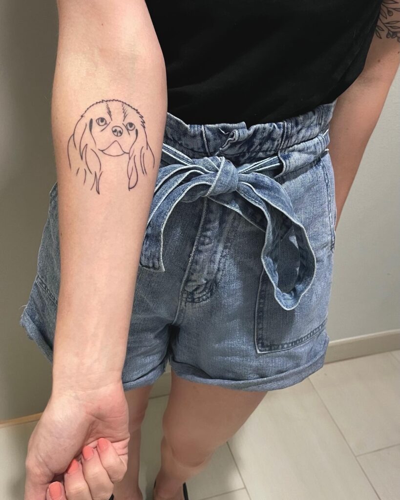 Minimalist Dog Line Art Tattoo Tattoo Design