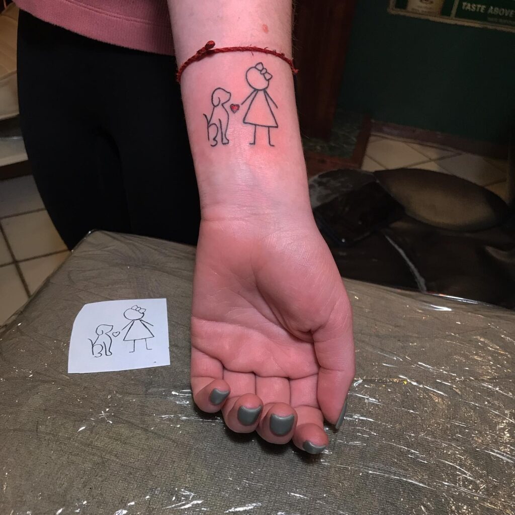 Realistic Dog Portrait with Starry Constellation Tattoo Tattoo Design