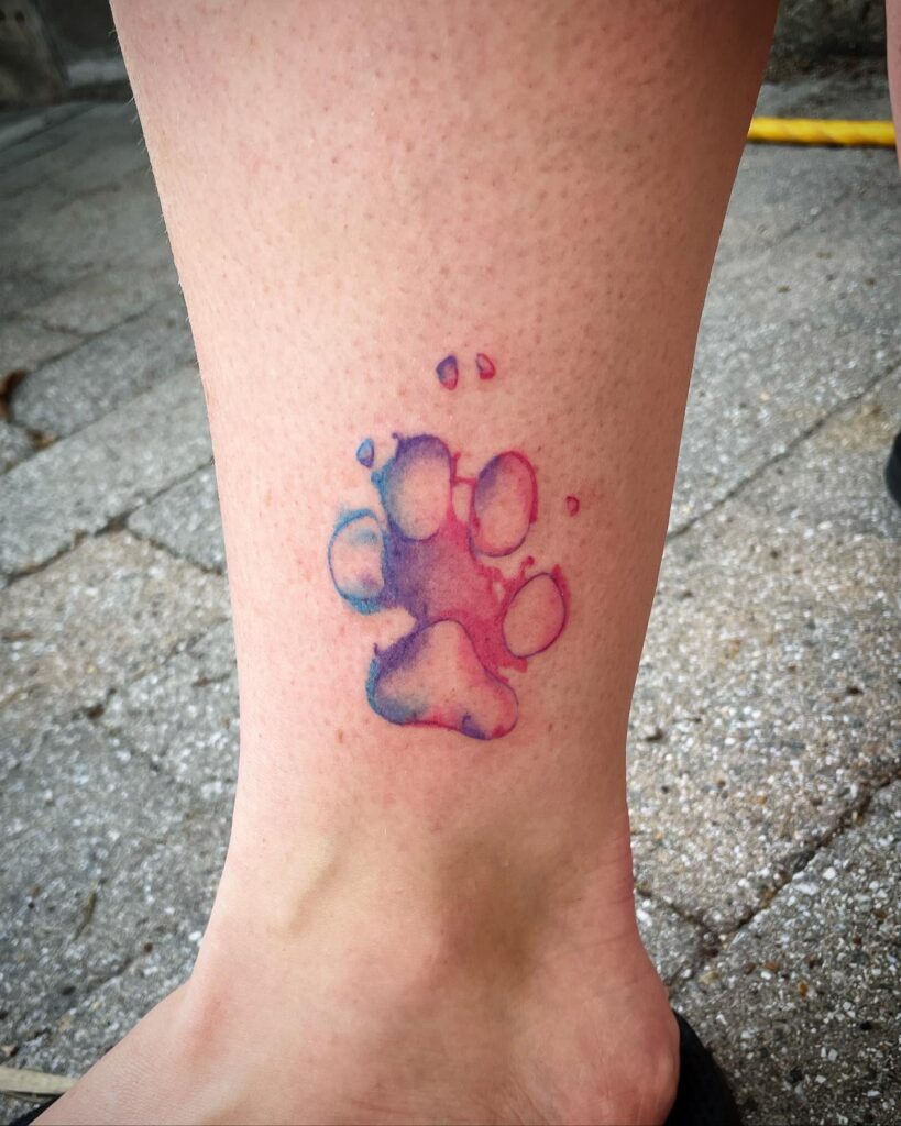 Rottweiler Portrait with Floral Accents Tattoo Tattoo Design
