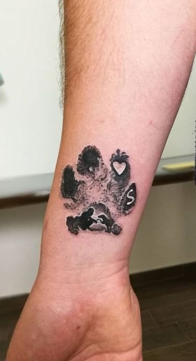 Dog Paw Artwork Tattoo Design