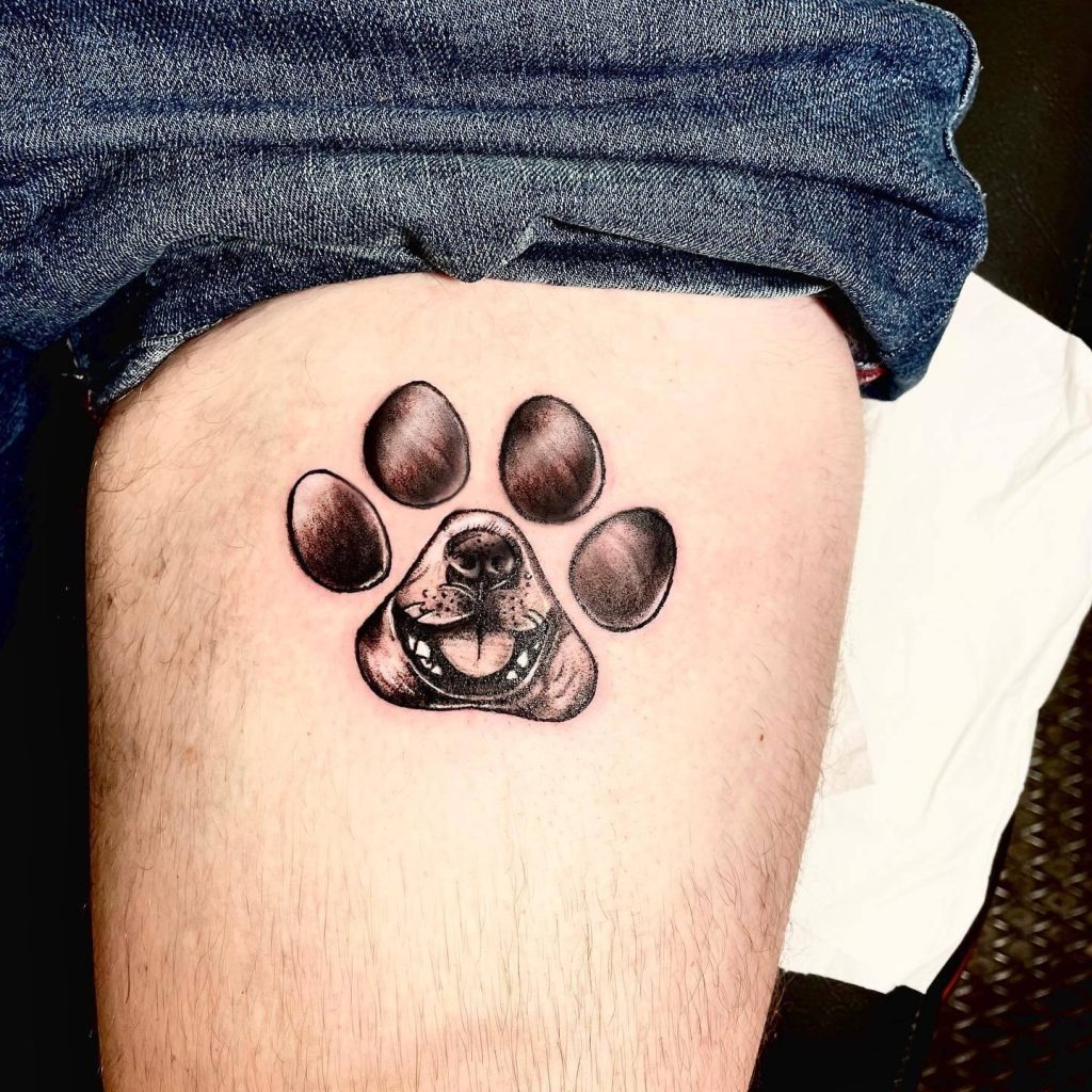 Dog Paw Artwork Tattoo Design