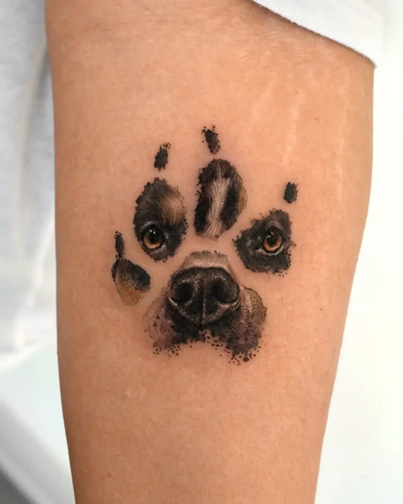 Dog Paw Artwork Tattoo Design