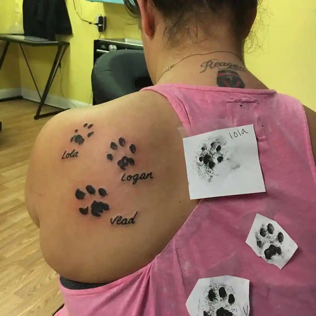 Dog Paw Artwork Tattoo Design