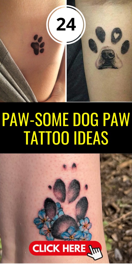 Dog Paw Artwork Tattoo Design
