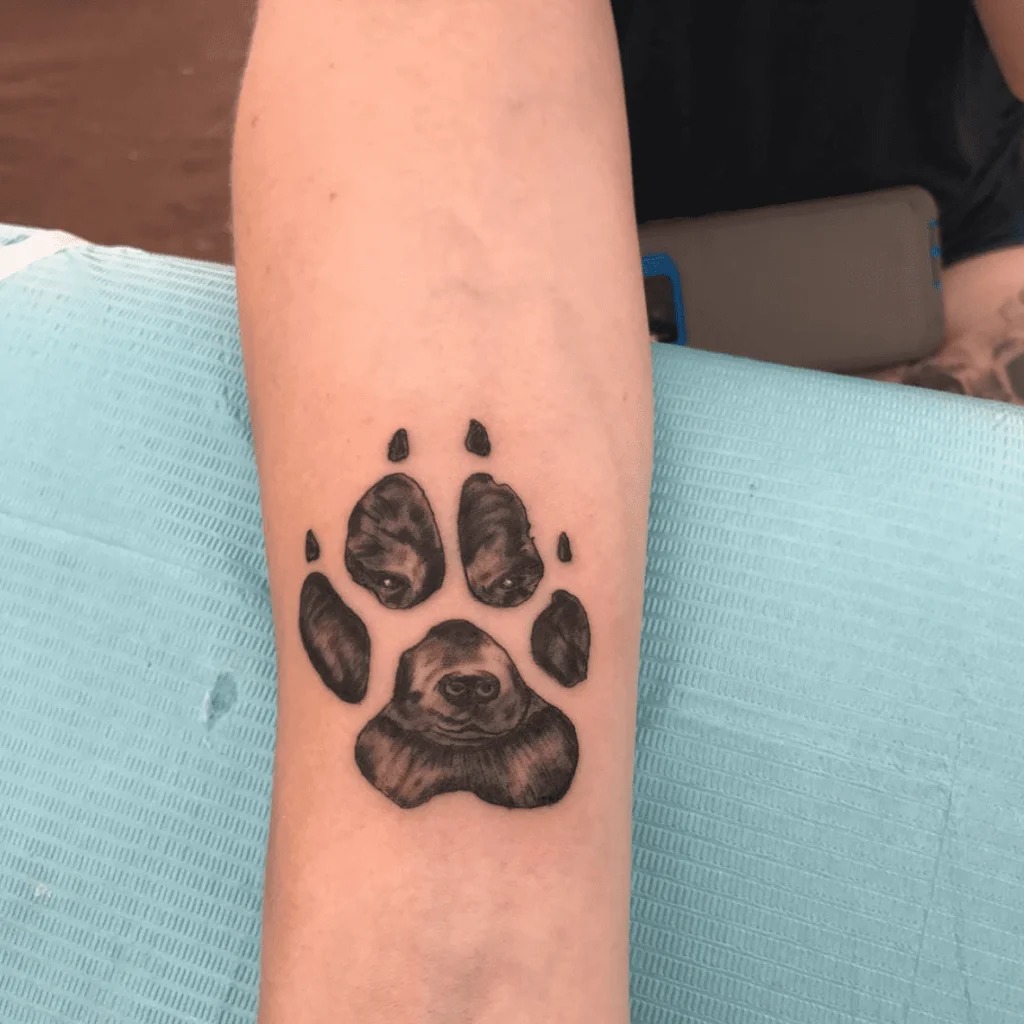 Dog Paw Artwork Tattoo Design